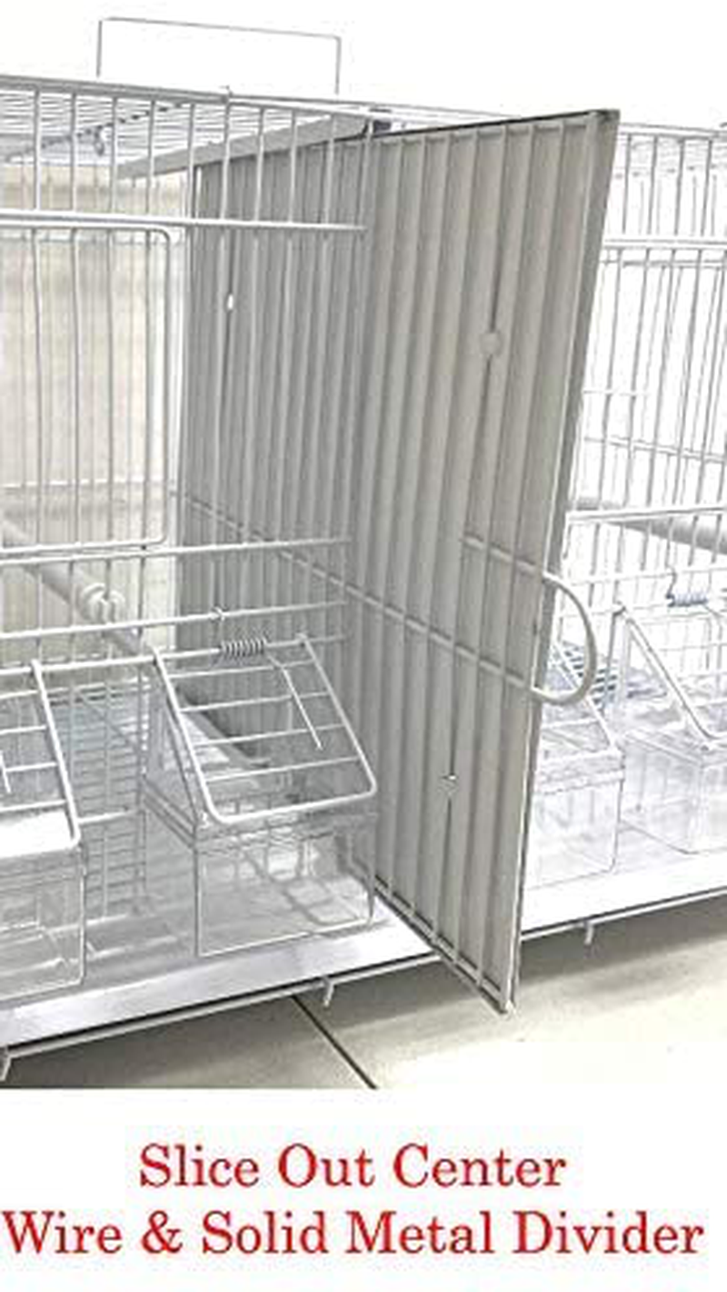 Mcage 4 of Stack and Lock Double Breeder Cage Bird Breeding Cage with Removable Center Dividers and Breeder Doors