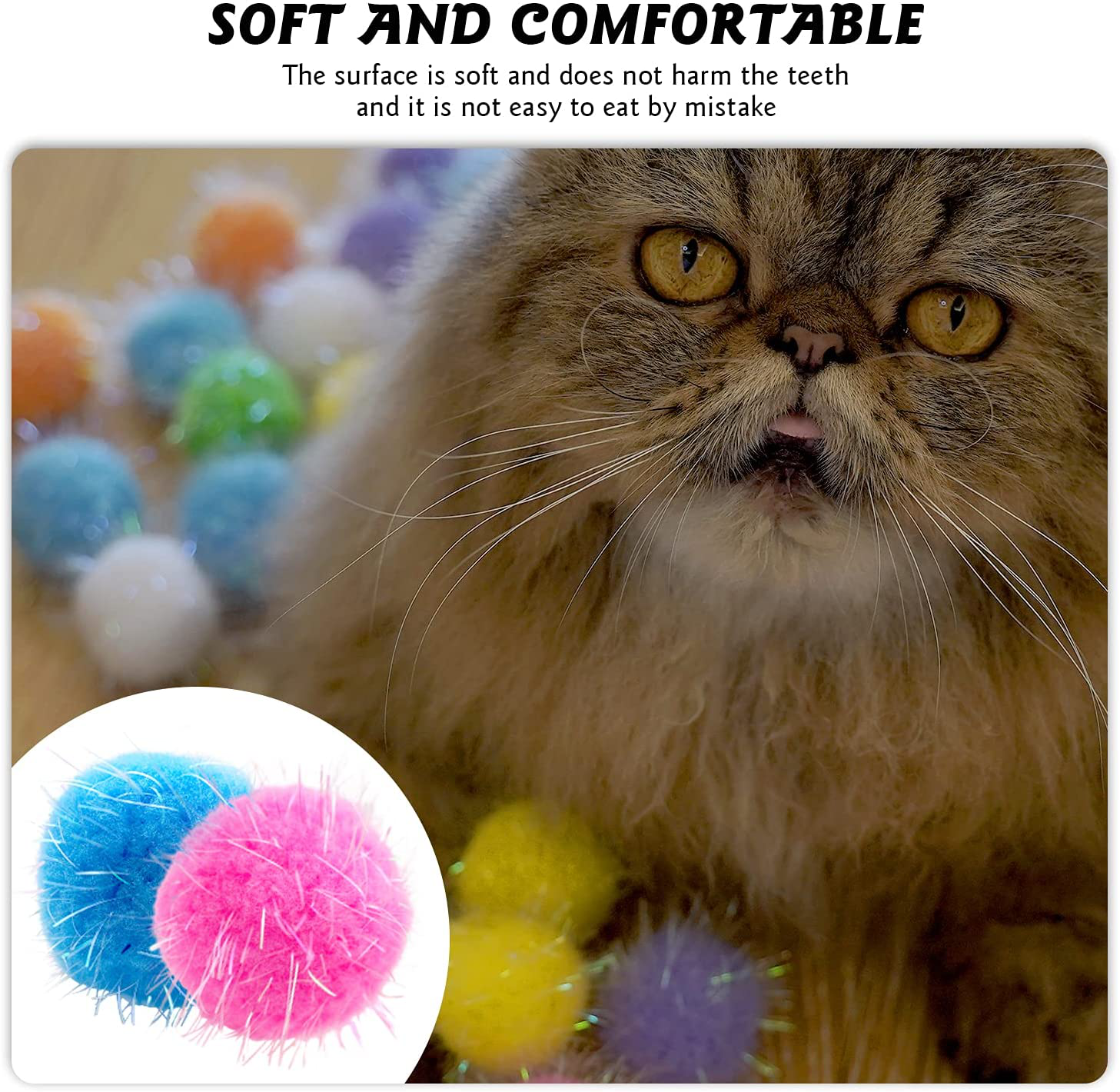 Cat Sparkle Balls Large, Cat Toys Balls for Indoor Cats, 20Pcs Cat Pom Pom  Balls, Assorted Color Glitter Sparkle Balls for Cats, Tinsel Balls for  Cats, Cat Balls Kitten Toys Cat Toys 