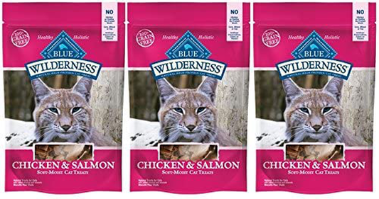 Blue Buffalo Wilderness Grain Free Cat Treats Chicken & Salmon 3 Packages