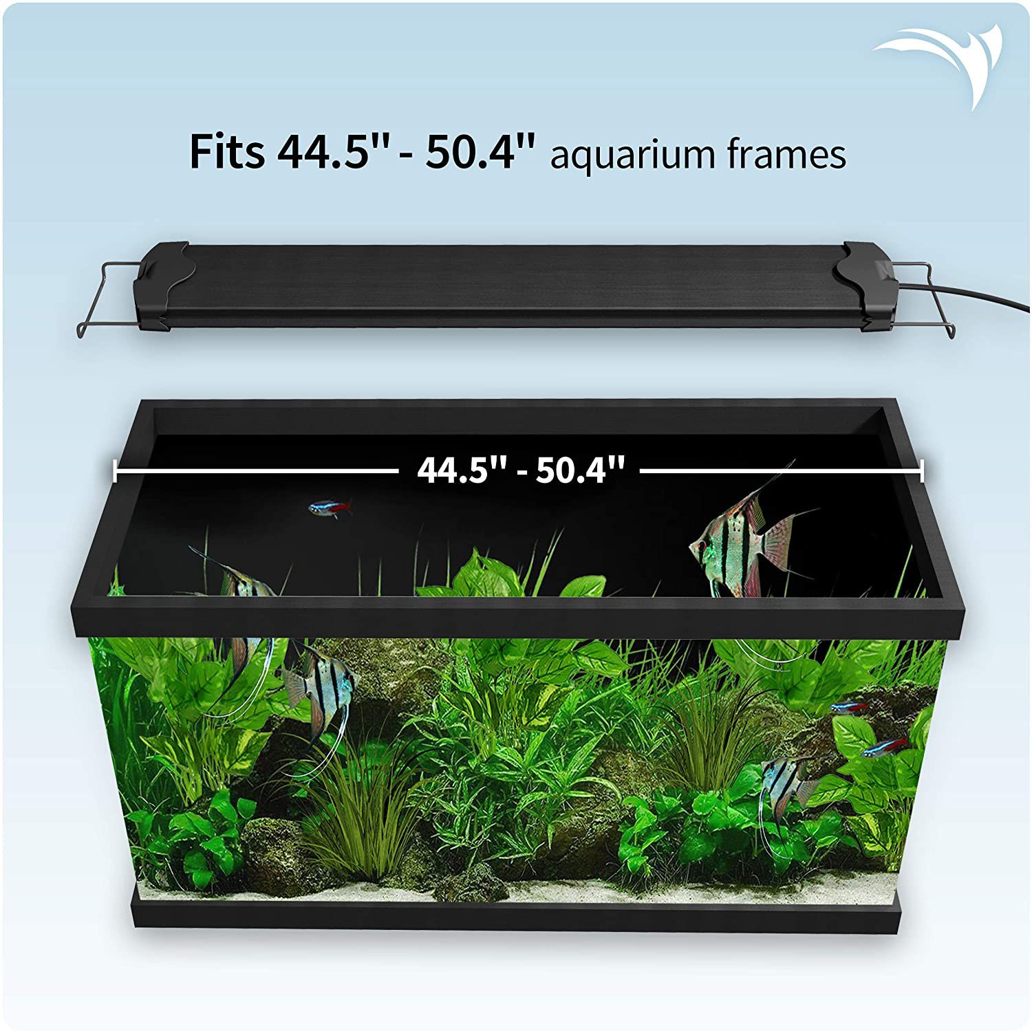 Aquaticlife HM Electronics Edge Freshwater Wireless LED Aquarium Light Fixture with Full Spectrum Color Lighting Unit 48-Inch Strip Wireless Controlled Smart Lights