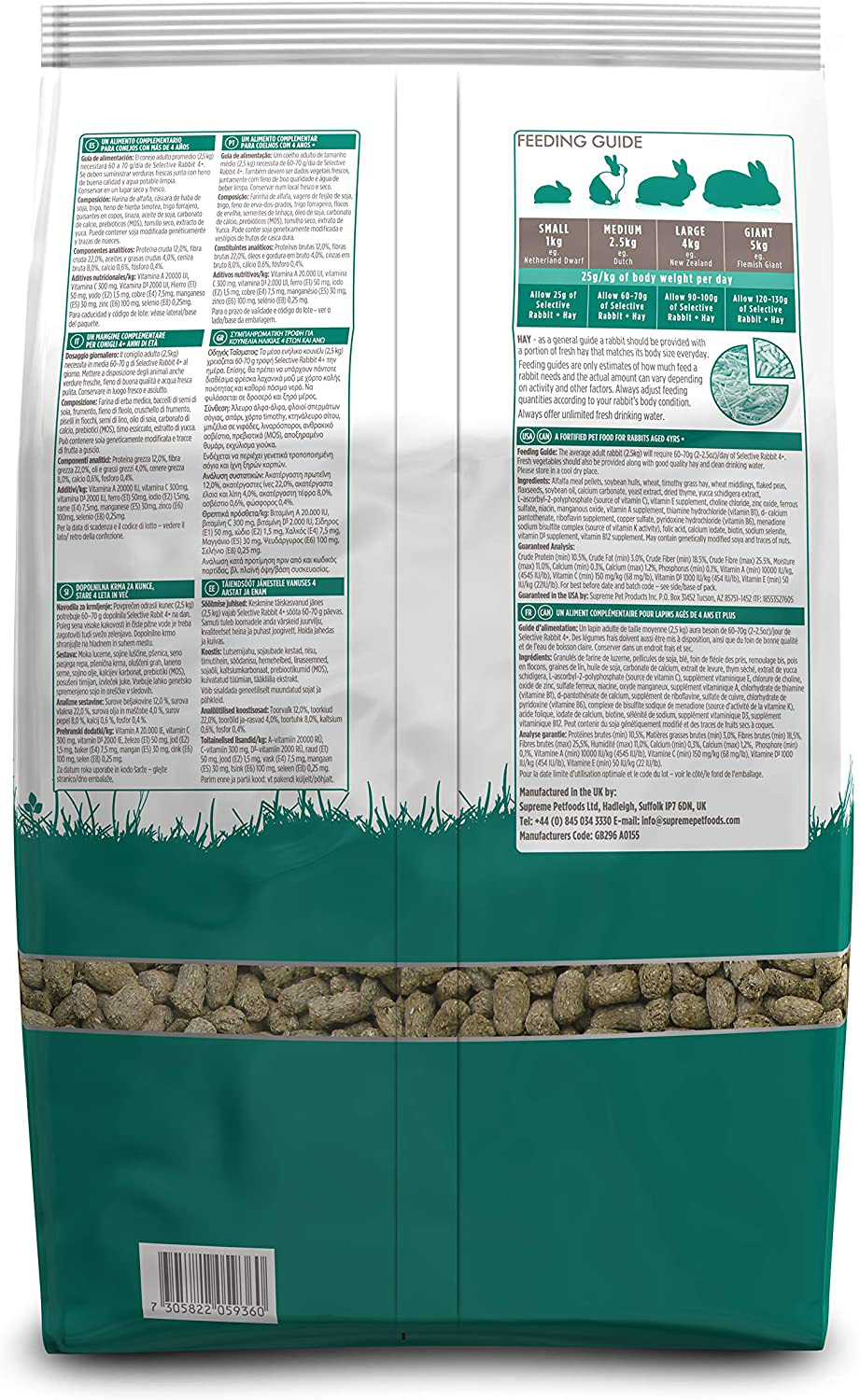 Supreme Science Selective 4 Mature Rabbit Food 4.4Lbs KOL PET