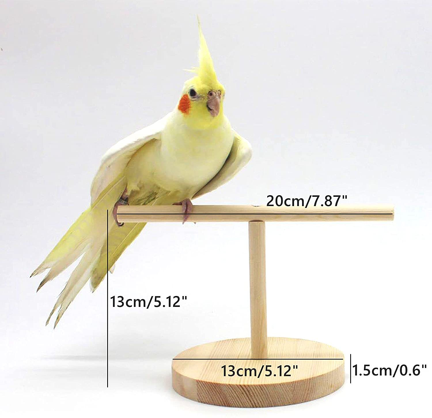QBLEEV Bird Perch Parrot Wooden Stand，Bird Tabletop Standing Perches Play Stand Rack，Parrot Training Stick Travel Portable Pet Bird Carrier Stand for Parakeets Cockatiel Conure Budgie Lovebirds Finch
