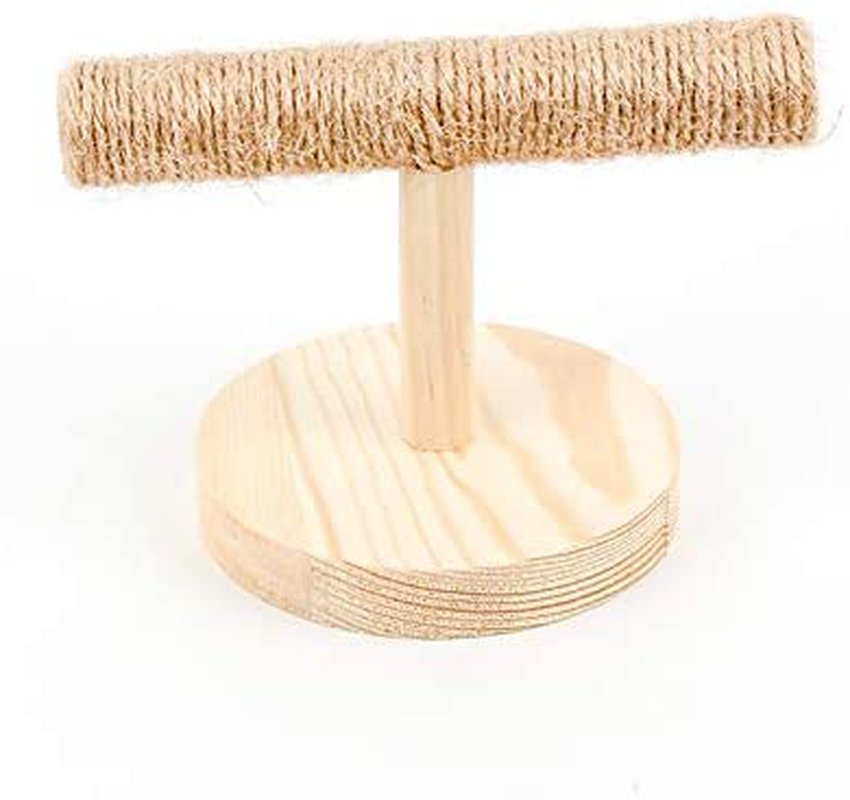 Natural Wood Bird Hemp Rope Perch Stand, Bird Cage Play Stand with round Base for Small Parakeets Cockatiels, Conures, Macaws, Parrots, Love Birds, Finches, Bird Training Educational Stand Toys Animals & Pet Supplies > Pet Supplies > Bird Supplies > Bird Gyms & Playstands ZARYIEEO   