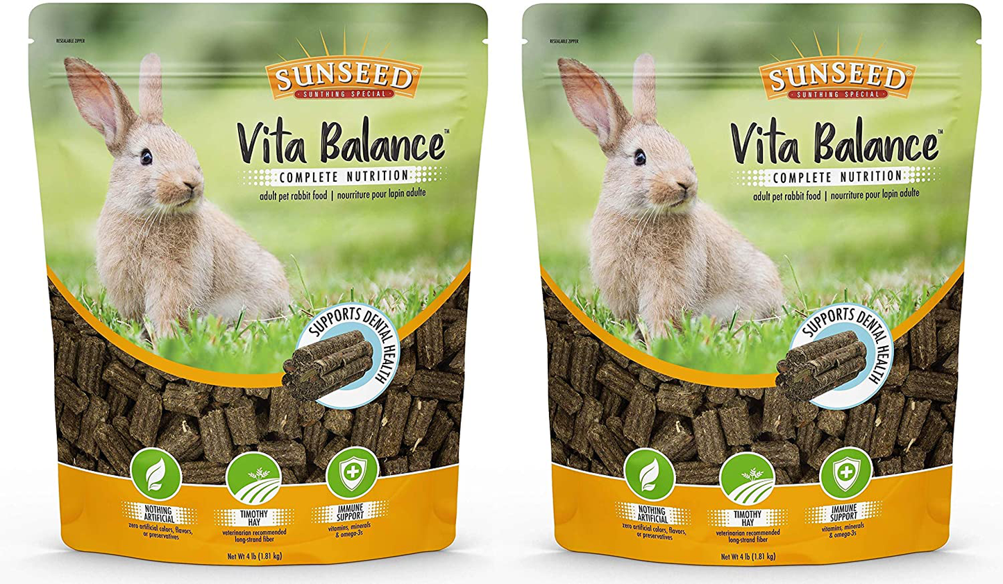 Sunseed 2 Pack of Vita Balance Adult Pet Rabbit Food, 4 Pounds Each, All Natural Pellets Animals & Pet Supplies > Pet Supplies > Small Animal Supplies > Small Animal Food Sunseed   