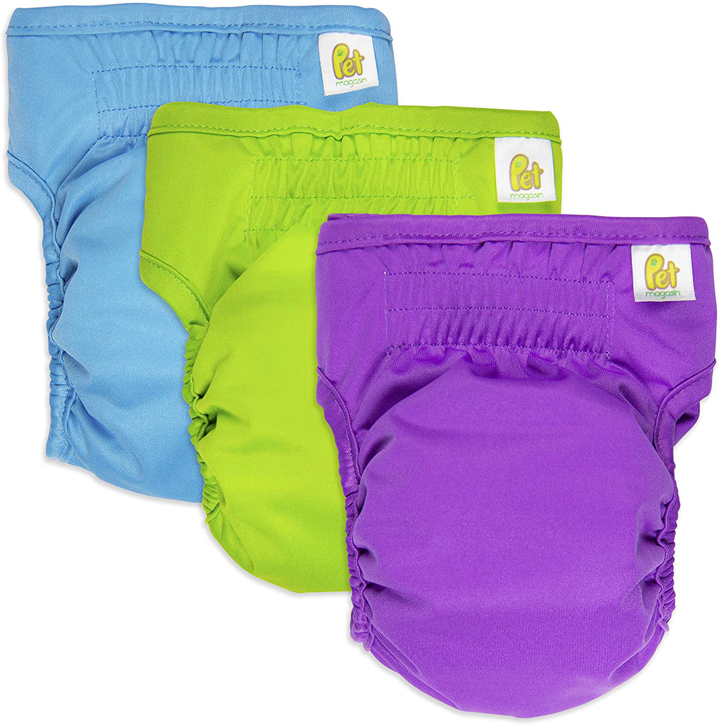 Pet Magasin Reusable Washable Dog Diapers (Pack of 3), Highly Absorbent with Strong & Flexible Velcro