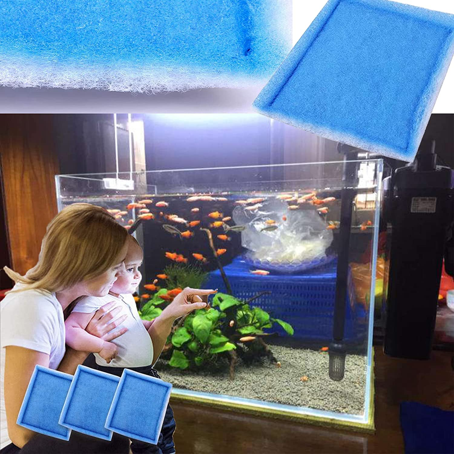 HNKMDK Aquarium Filter Cartridge, Fish Tank Filter Cartridge,Compatible with Ez-Change 3 Aquarium Filter,Fits 20-40 and 30-60 Power Filters,Aquarium Filter Replacement Parts