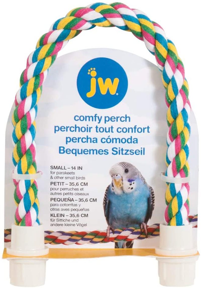 JW Pet Comfy Perch for Birds Flexible Multi-Color Rope,Small Animals & Pet Supplies > Pet Supplies > Bird Supplies > Bird Ladders & Perches JW   