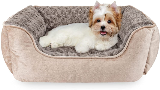 JOEJOY Rectangle Dog Bed for Large Medium Small Dogs Machine Washable Sleeping Dog Sofa Bed Non-Slip Bottom Breathable Soft Puppy Bed Durable Orthopedic Calming Pet Cuddler, Multiple Size, Beige Animals & Pet Supplies > Pet Supplies > Dog Supplies > Dog Beds JOEJOY S(20"x 19"x 6")  