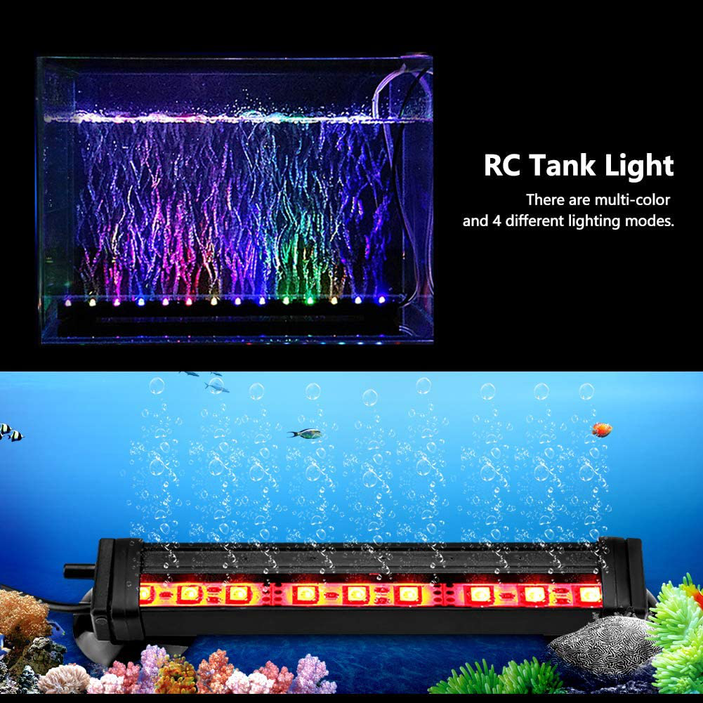 TOPINCN LED Aquarium Light Fish Tank Bubble Light Underwater Led Light with Remote Control + Manual Color Change - Highlight Colorful Aquarium Light Kit(Us Plug) Animals & Pet Supplies > Pet Supplies > Fish Supplies > Aquarium Lighting TOPINCN   