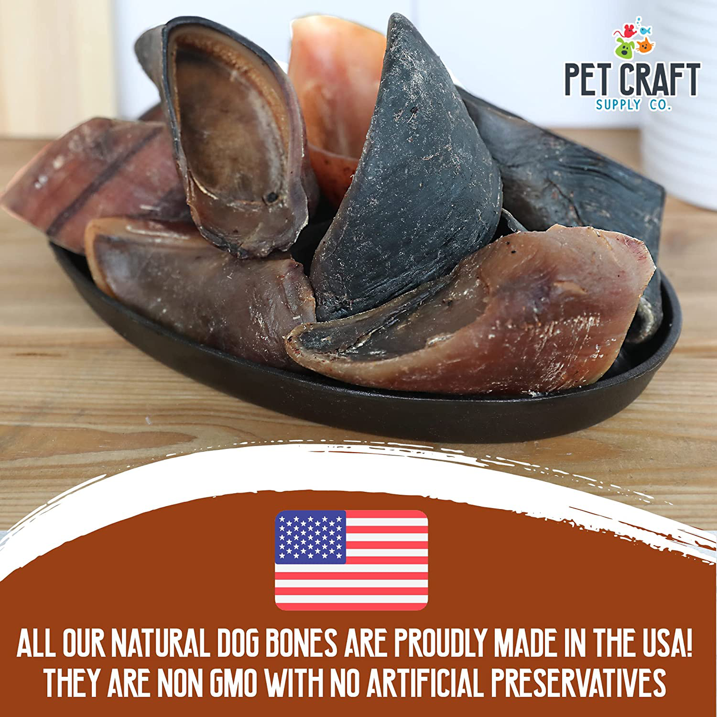 Pet Craft Supply All Natural Healthy Beef Hooves Bones Dog Chews Treats for Aggressive Chewers Long Lasting Rawhide Free Made in USA Premium Slow Roasted for Puppies Small Medium Large Dogs 10 Pack Animals & Pet Supplies > Pet Supplies > Small Animal Supplies > Small Animal Treats Pet Craft Supply   