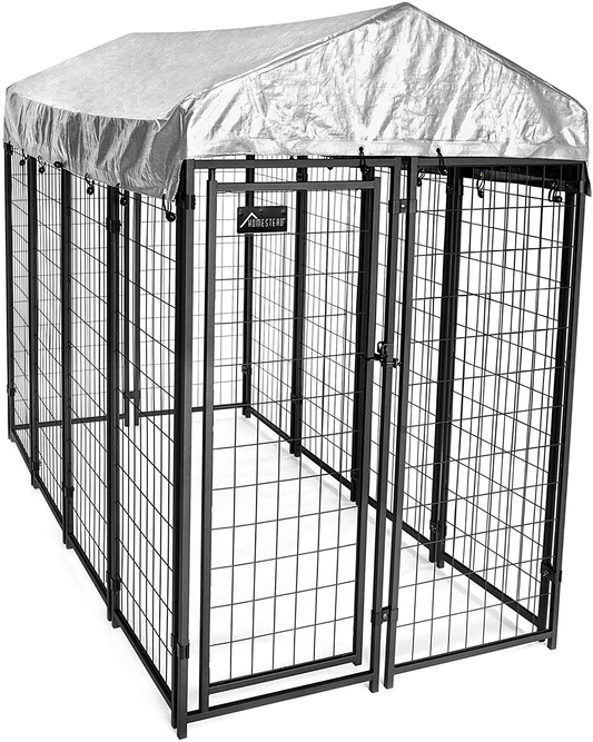 Homestead Large Dog Kennel Outdoor - UV Protection Waterproof Cover, Heavy Duty Welded Wire Dog Kennel - Ideal Kennel for Dog, Pet Cage, Outdoor, Yard Wire Fence, Patio Crates Animals & Pet Supplies > Pet Supplies > Dog Supplies > Dog Kennels & Runs HOMESTEAD 8'X4'X6'  