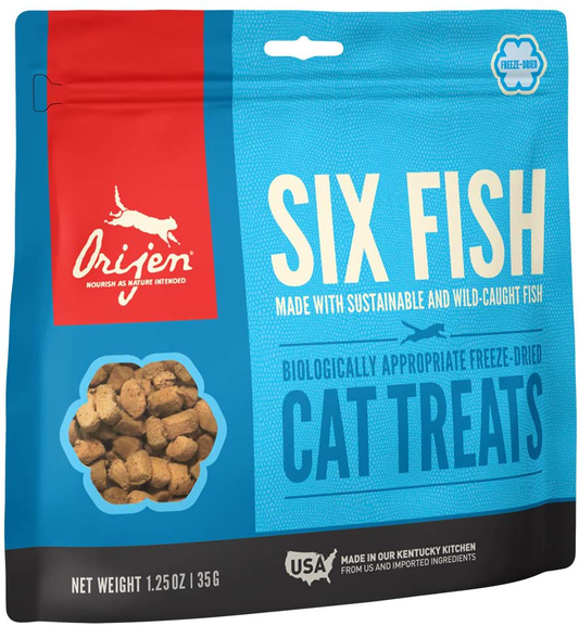 ORIJEN Freeze Dried Cat Treats, Grain Free, Natural and Raw Animal Ingredients Animals & Pet Supplies > Pet Supplies > Cat Supplies > Cat Treats Orijen Six Fish 1.25 Ounce (Pack of 1) 