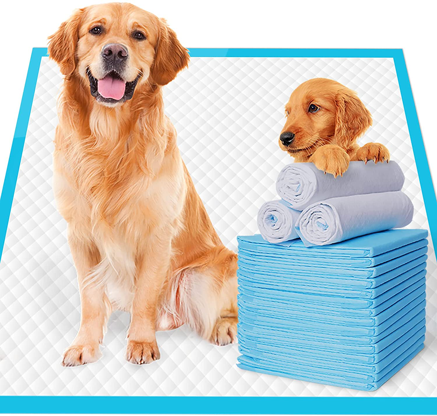 JOINPADS Dog Pee Pad, Puppy Potty Training Pet Pads Dog Pads Extra Large Disposable Super Absorbent & Leak-Free Pee Pads 28"X34" Animals & Pet Supplies > Pet Supplies > Dog Supplies > Dog Diaper Pads & Liners JOINPADS 30-Count  