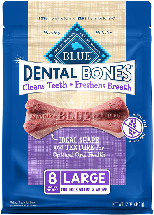 Blue Buffalo Dental Bones Natural Adult Dental Chew Dog Treats