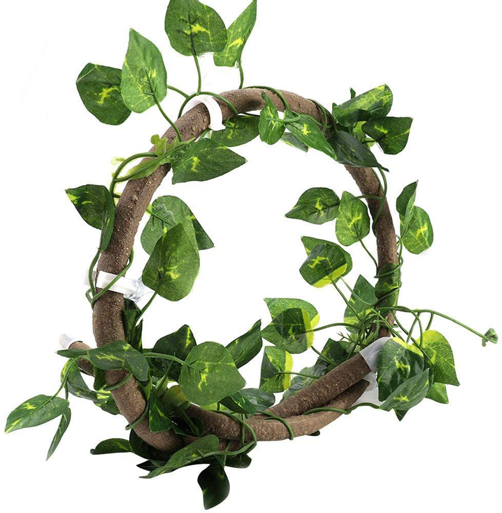 Bearded Dragon Hammock Reptile Jungle Vines Flexible Reptile Leaves with Suction Cups for Climbing Branches Habitat Terrariums Decoration Accessories Chameleon Lizards Gecko Frogs Snakes Animals & Pet Supplies > Pet Supplies > Reptile & Amphibian Supplies > Reptile & Amphibian Habitat Accessories Hamiledyi   