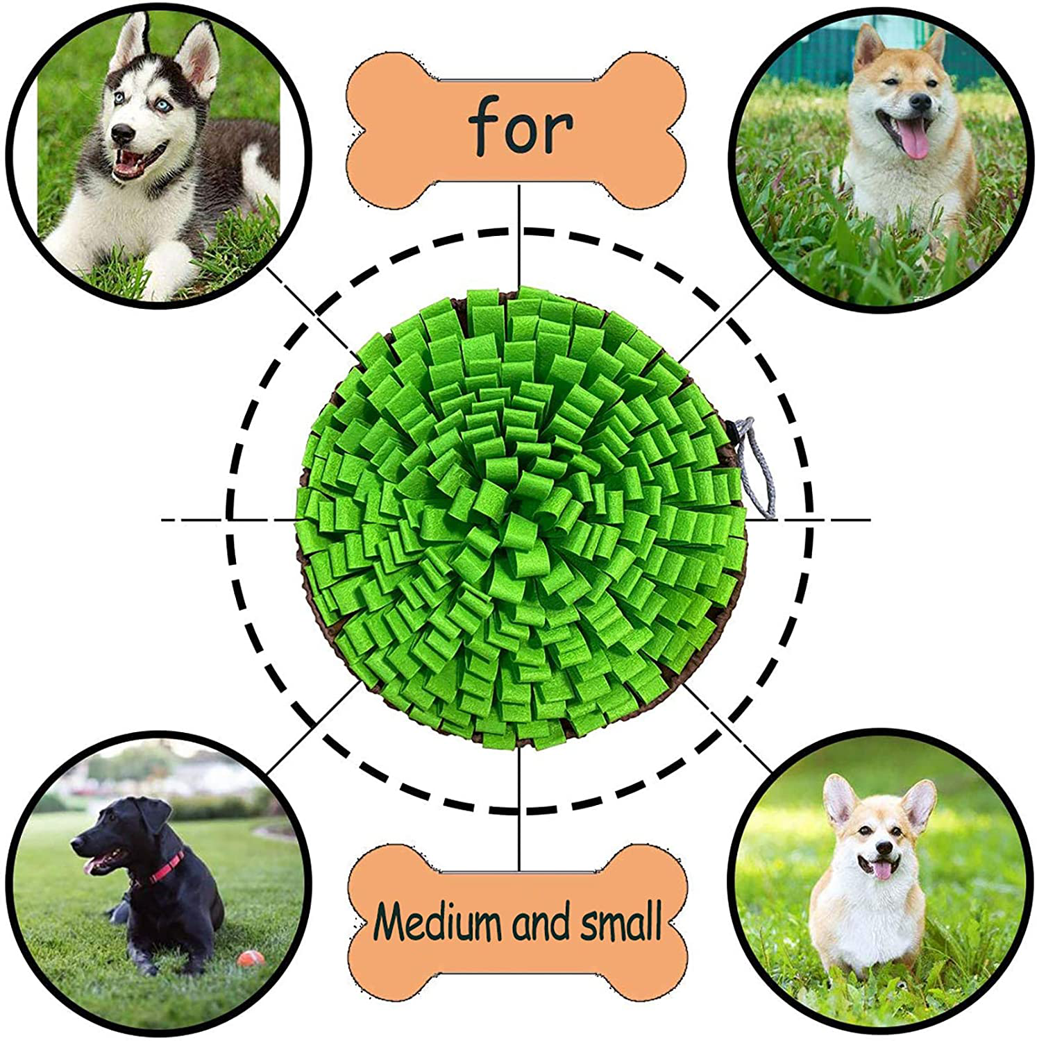 NEECONG Dog Snuffle-Mat Slow-Feeder-Bowl - Simulating Grassland for Boredom, Encourages Natural Foraging Skills for Pet, Treat Indoor Outdoor Stress Relief, Portable and Compact Animals & Pet Supplies > Pet Supplies > Small Animal Supplies > Small Animal Treats NEECONG   