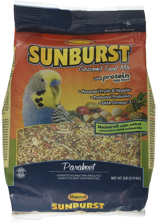Higgins Sunburst Parakeet Bird Food Gourmet Blend Parakeet Bird Food Mix 2 Lb. Bag. Fast Just Jak'S Pet Market