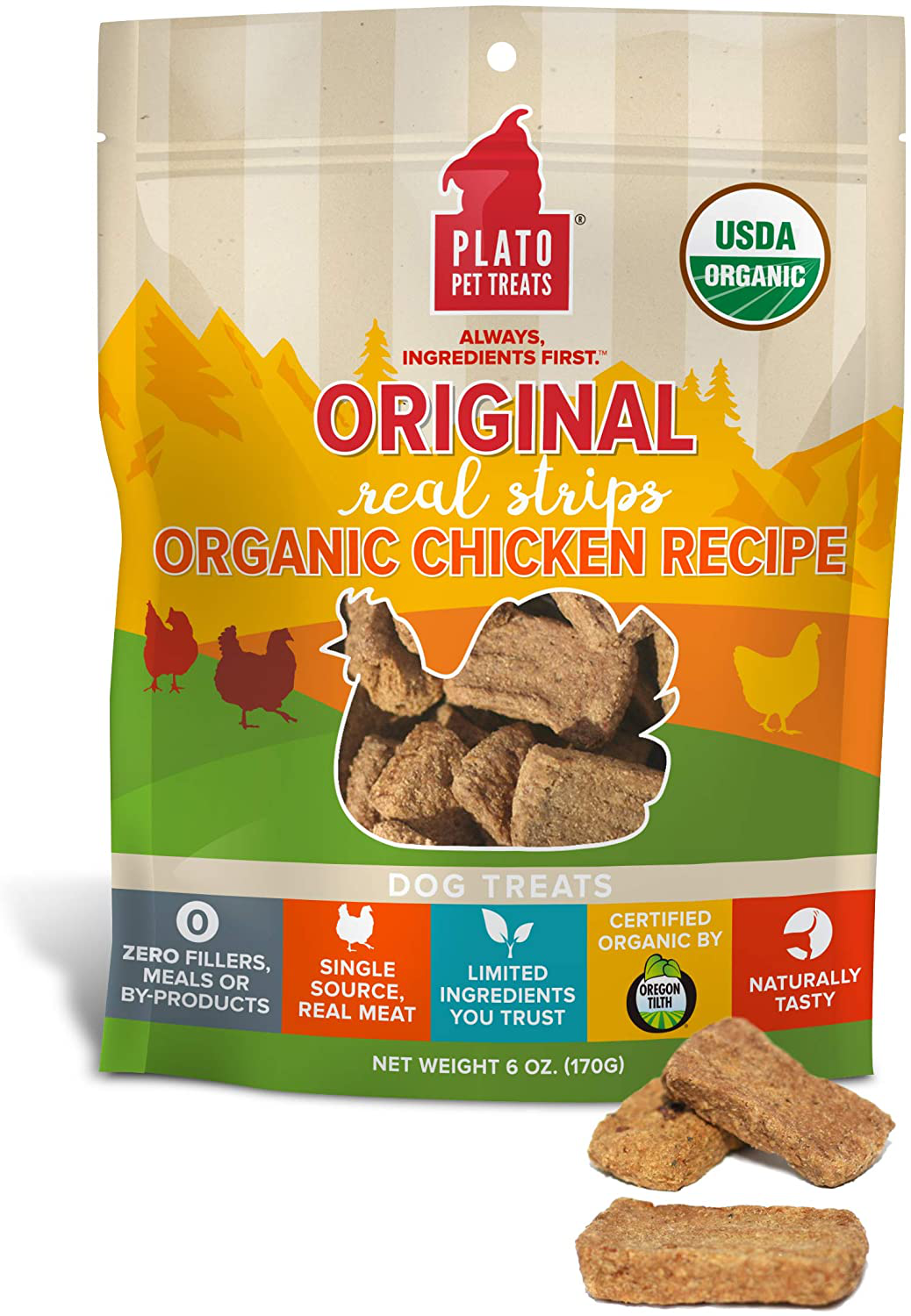 Original Real Strips Organic Chicken 18Oz Animals & Pet Supplies > Pet Supplies > Dog Supplies > Dog Treats PLATO   