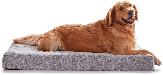 WATANIYA PET Memory Foam Orthopedic Large Dog Bed, Washable Dog Bed for Crate with Cooling Gel Mattress, Waterproof Liner and Plush Removable Cover for Medium Extra Large Jumbo Dogs Animals & Pet Supplies > Pet Supplies > Dog Supplies > Dog Beds Shenzhen lechen times Culture Communication Co., L XX-Large ( 50’’x 34’’x 5’’)  