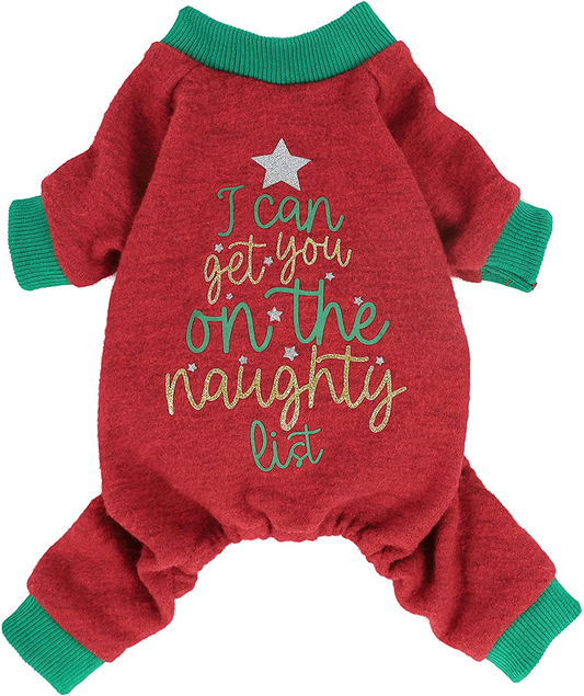 Fitwarm Dog Valentines Outfit I Love You to the Moon and Back Paw-Some Sleeper Lightweight Velvet Dog Pajamas Thermal Pjs Puppy Clothes Stretchy Doggie Onesie Pet Shirt Cat Jammies Animals & Pet Supplies > Pet Supplies > Dog Supplies > Dog Apparel Fitwarm Christmas XS 