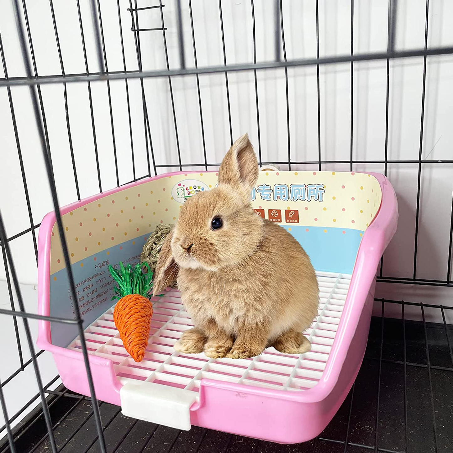 Kathson Bunny Litter Box Pets Toilet Small Animal Potty Trainer Corner Litter Bedding Box Plastic Square Cage Box Pet Pan for Guinea Pig/Hamter/Ferret/Galesaur Animals & Pet Supplies > Pet Supplies > Small Animal Supplies > Small Animal Bedding kathson   