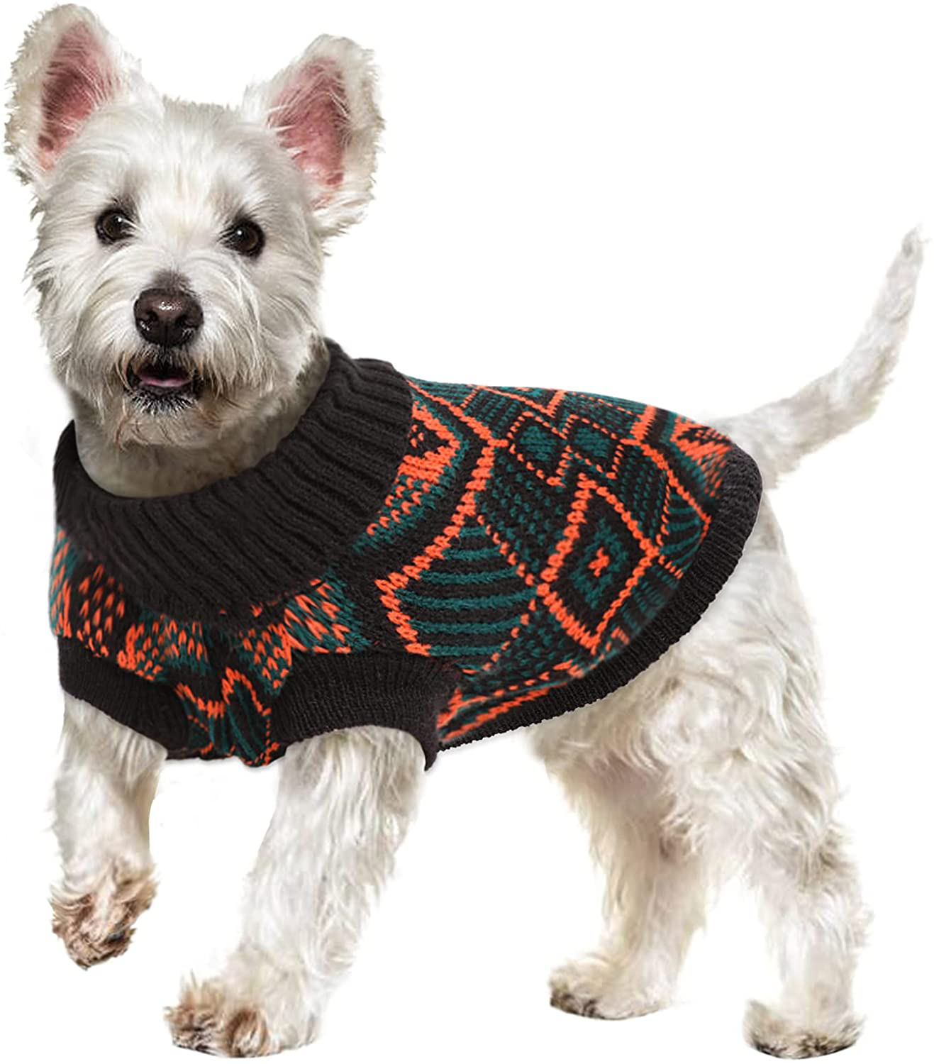 Nanaki Cozy Pet Dog Sweater Soft Knitwear, Retro Thickening Warm Turtleneck Dog Cat Winter Clothes Knitted Dog Pullover, Pet Sweater Shirt Vest Coat for Small Pup Dog Cat Apparel Christmas Halloween Animals & Pet Supplies > Pet Supplies > Cat Supplies > Cat Apparel Nanaki Vintage black Medium 