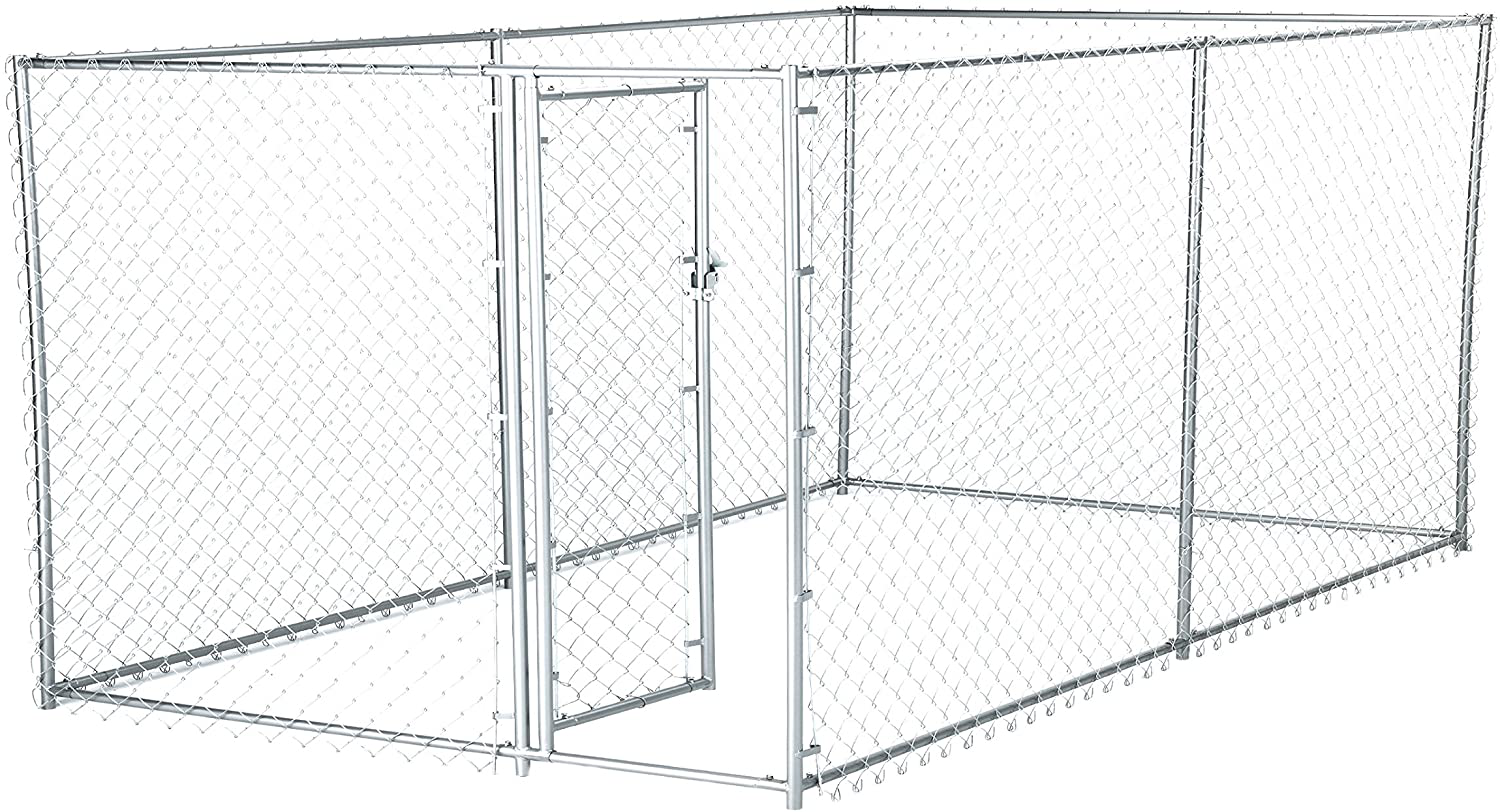 Lucky Dog 41028EZ 10' X 5' X 4' Heavy Duty Outdoor Galvanized Chain Link Dog Kennel Enclosure with Latching Door and 1.5" Raised Legs for Dogs up to 125Lbs Animals & Pet Supplies > Pet Supplies > Dog Supplies > Dog Kennels & Runs Lucky Dog   
