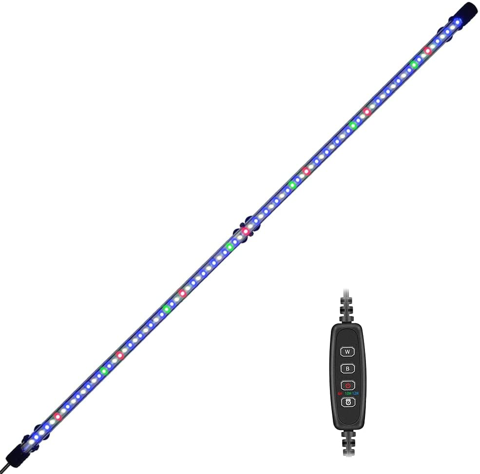 Submersible LED Aquarium Light,Fish Tank Light with Timer Auto On/Off Dimming Function,3 Light Modes Dimmable&4-Color Lamp Beads,10 Brightness Levels Optional&3 Levels of Timed Loop 30LEDS-RGB 11.5'' Animals & Pet Supplies > Pet Supplies > Fish Supplies > Aquarium Lighting Varmhus Rgb (Red, Green, Blue) 36.5'' Timmer&Dimmer 