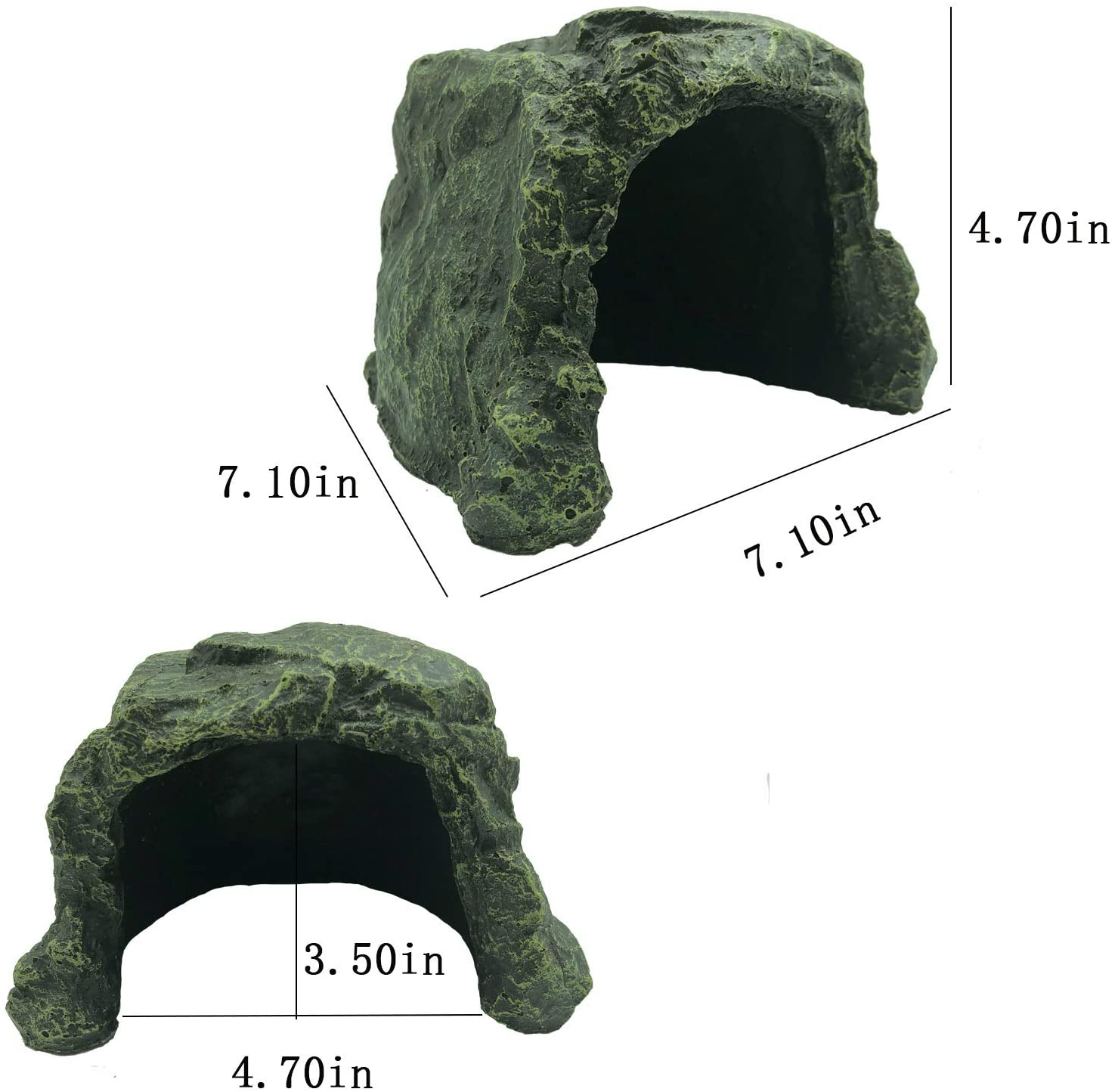 PINVNBY Large Reptile Hideout Cave,Resin Rock Hides Habitat Decor Lizard Box Shelter Tortoise Basking Terrace Pet Terrarium Nest Decoration for Gecko,Spiders,Frogs,Fish,Turtles and Hermit Crabs Animals & Pet Supplies > Pet Supplies > Reptile & Amphibian Supplies > Reptile & Amphibian Habitat Accessories PINVNBY   