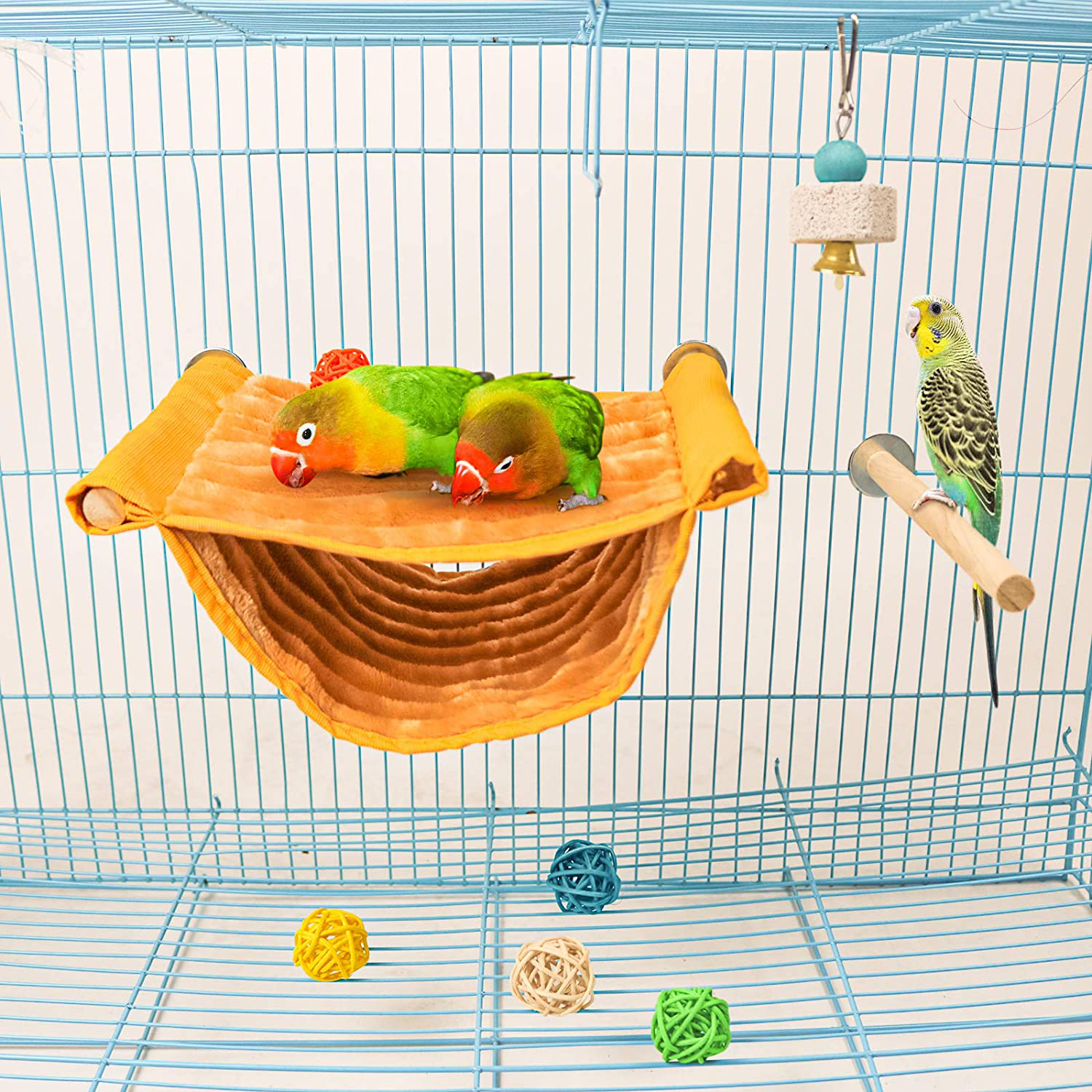 Bird Nest House Winter Warm Parrot House Bed Hammock Tent Toy Bird Cage Perch Stand for Parrots Budgies Parakeet Cockatiels Lovebird Cockatoo Finch Hamster Chinchilla and Other Small Animals Animals & Pet Supplies > Pet Supplies > Bird Supplies > Bird Cages & Stands Roundler   