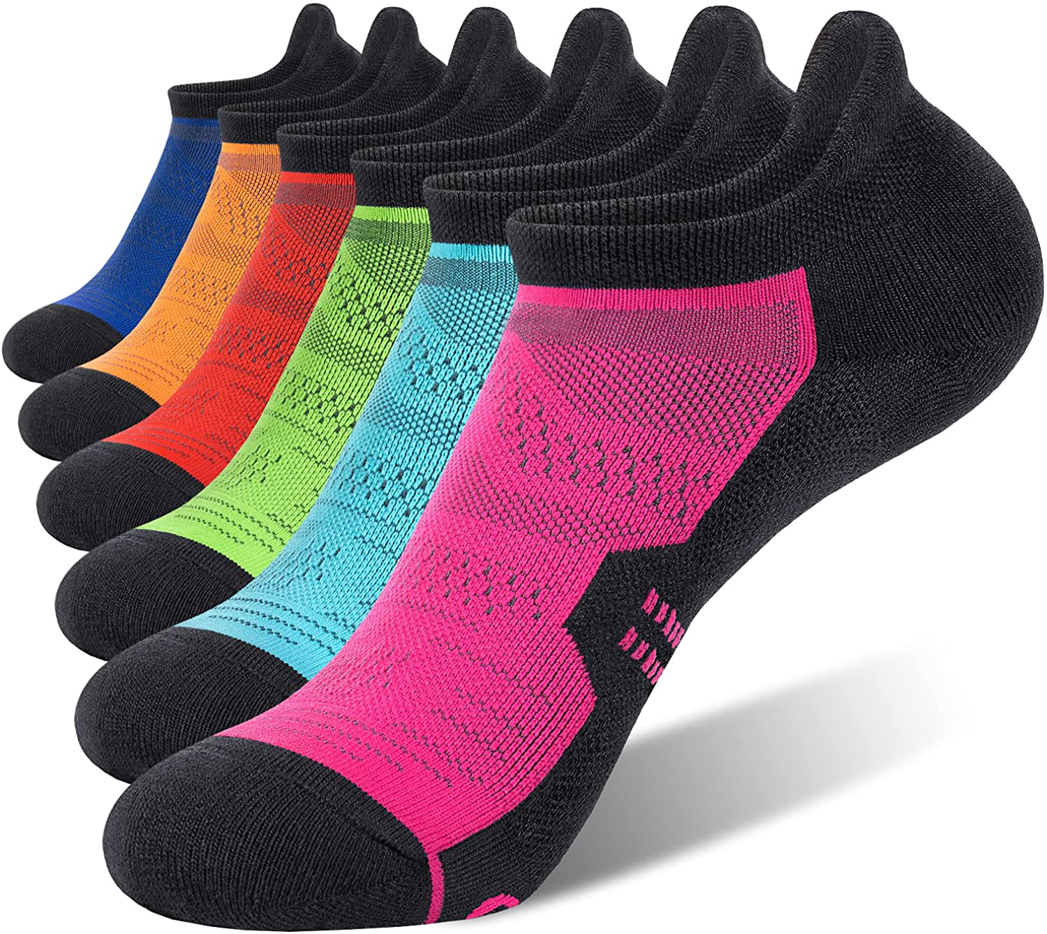 Celersport 6 Pack Women'S Ankle Running Socks Cushioned Low Cut Tab Athletic Socks Animals & Pet Supplies > Pet Supplies > Dog Supplies > Dog Treadmills KOL PET Black Multicolored Medium 