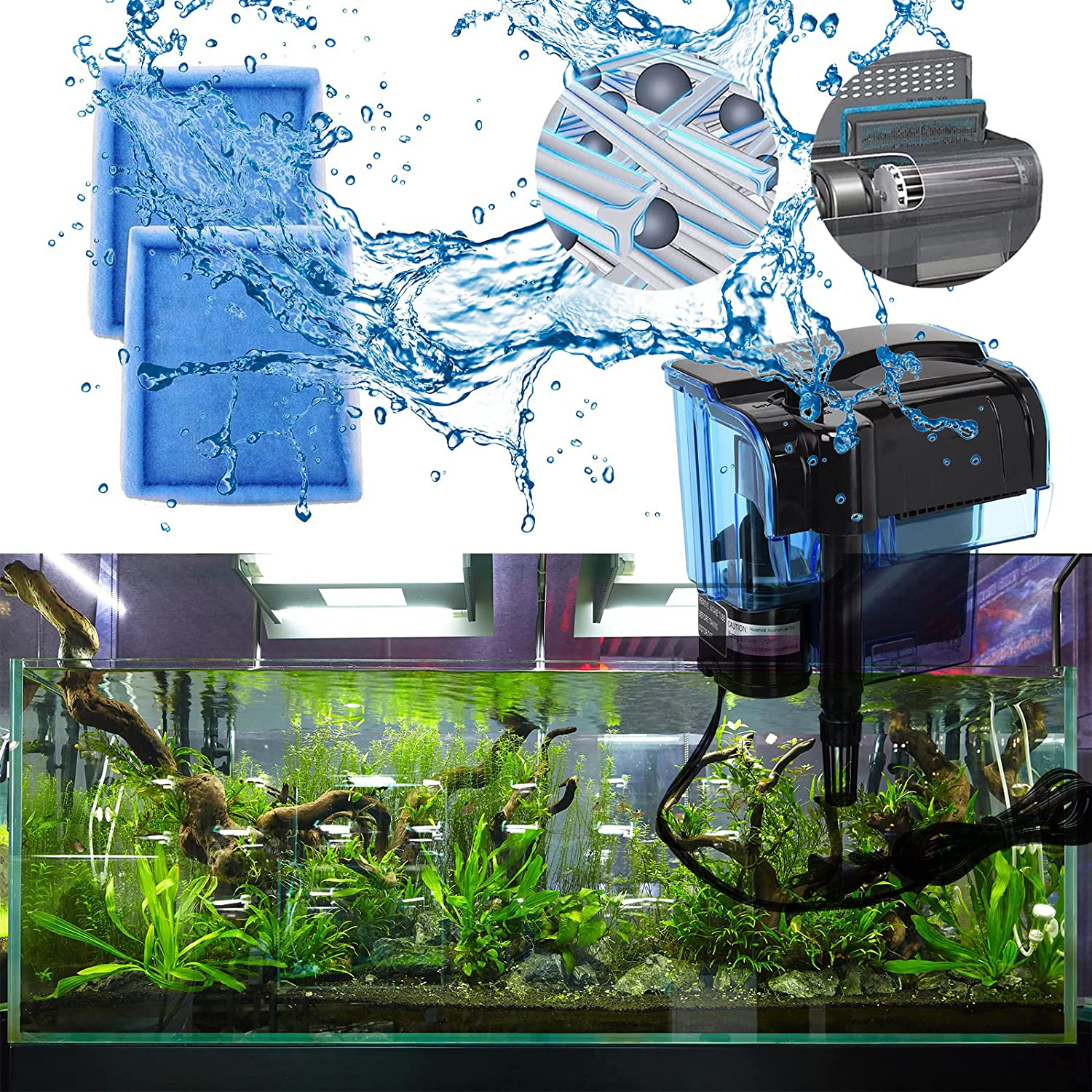 HNKMDK Aquarium Filter Cartridge, Fish Tank Filter Cartridge,Compatible with Ez-Change 3 Aquarium Filter,Fits 20-40 and 30-60 Power Filters,Aquarium Filter Replacement Parts