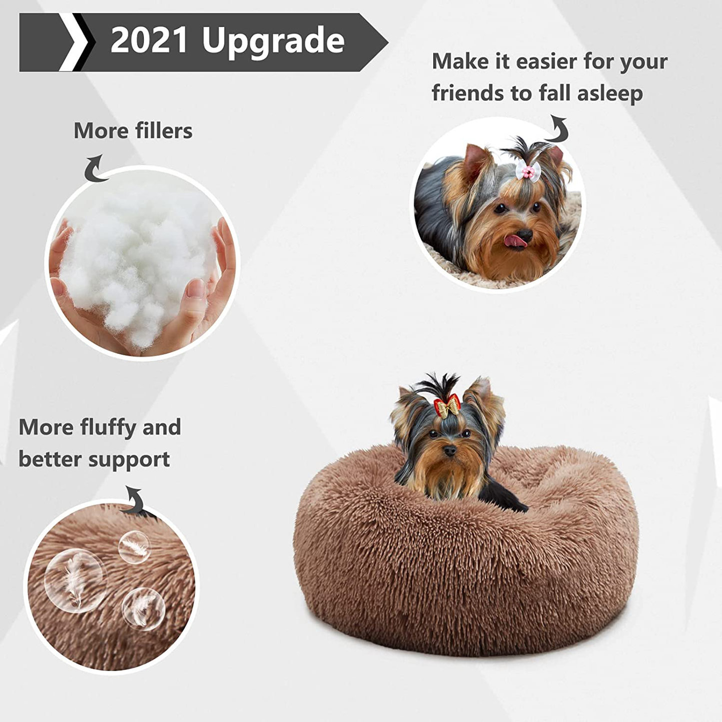 Dog Bed for Small Medium Large Extra Large Dogs Faux Fur Calming Deep Sleep Self Warming for 10 - 150 Lbs Puppy Cats Dog Pet Animals & Pet Supplies > Pet Supplies > Dog Supplies > Dog Beds nononfish   