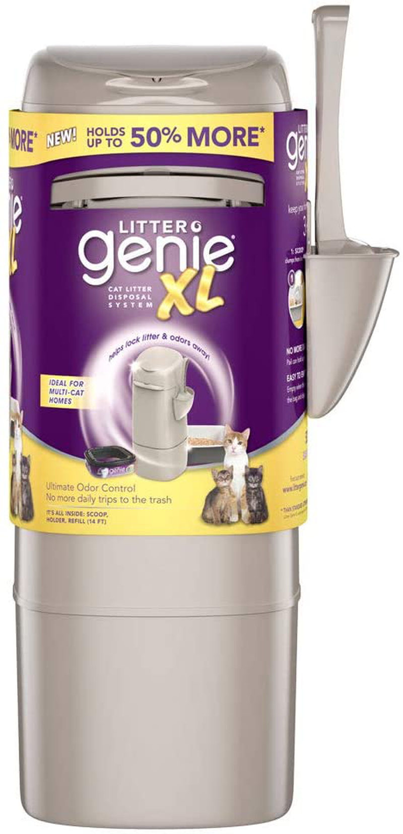 Litter Genie XL Pail, Ultimate Cat Litter Disposal System, Locks Away Odors, Includes One Refill, Silver Animals & Pet Supplies > Pet Supplies > Cat Supplies > Cat Litter Box Liners Litter Genie   