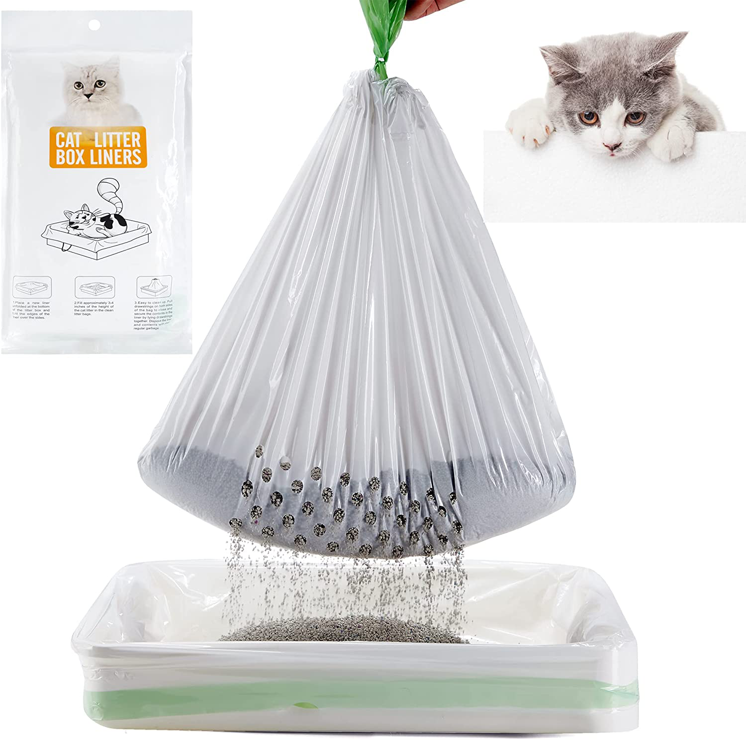 Gefryco Cats Sifting Litter Box Liners, Jumbo Disposable Waste Litter Bags Animals & Pet Supplies > Pet Supplies > Cat Supplies > Cat Litter Box Liners Gefryco 14 Count - 37" x 18"  