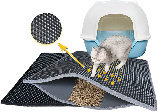Pemony Cat Litter Mat Double Layer Design, Cat Litter Mat Large XL ,Waterproof Urine Proof Material, Easy Clean Washable Scatter Control, Easy to Release Litter (23.5X29.5 Inch (Pack of 1), Gray) Animals & Pet Supplies > Pet Supplies > Cat Supplies > Cat Litter Box Mats Pemony Gray 23.5x29.5 Inch (Pack of 1) 