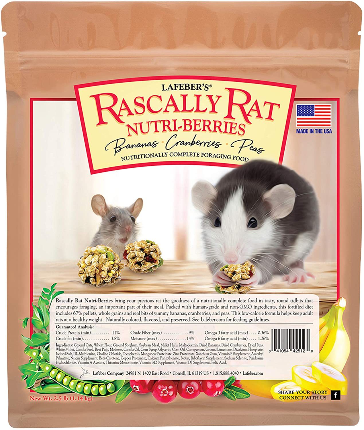 Rascally Rat Nutri-Berries 2.5 Lb Animals & Pet Supplies > Pet Supplies > Small Animal Supplies > Small Animal Food LAFEBER'S   