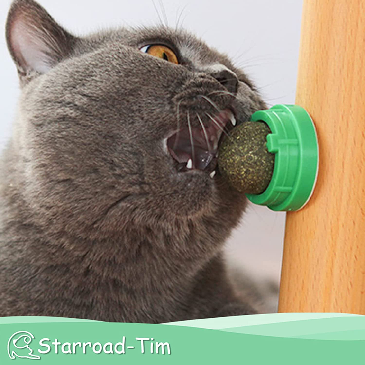 STARROAD-TIM Catnip Balls Catnip Toy for Cats Rotatable Edible Balls Natural Healthy Self-Adhesive Catnip Edible Balls Animals & Pet Supplies > Pet Supplies > Cat Supplies > Cat Toys STARROAD-TIM   