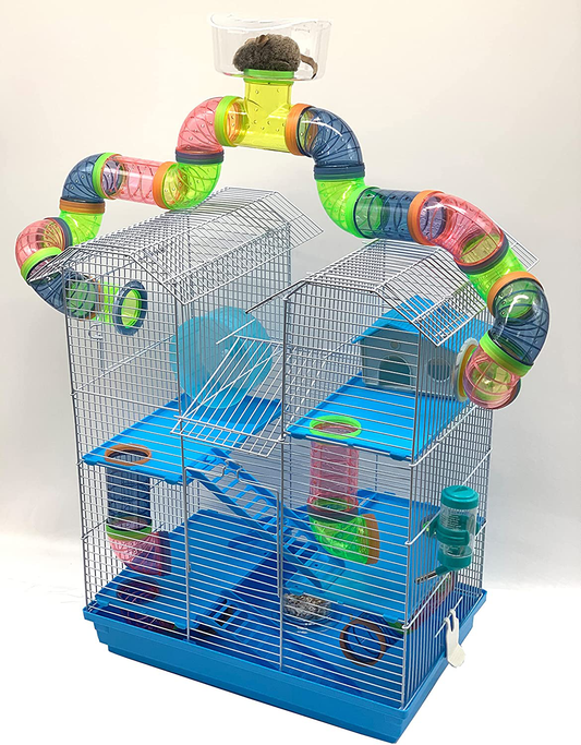 Large Twin Tower Habitat Hamster Home Rodent Gerbil Mouse Mice Rat Wire Animal Cage Long Crossover Tube Animals & Pet Supplies > Pet Supplies > Small Animal Supplies > Small Animal Habitats & Cages Mcage   