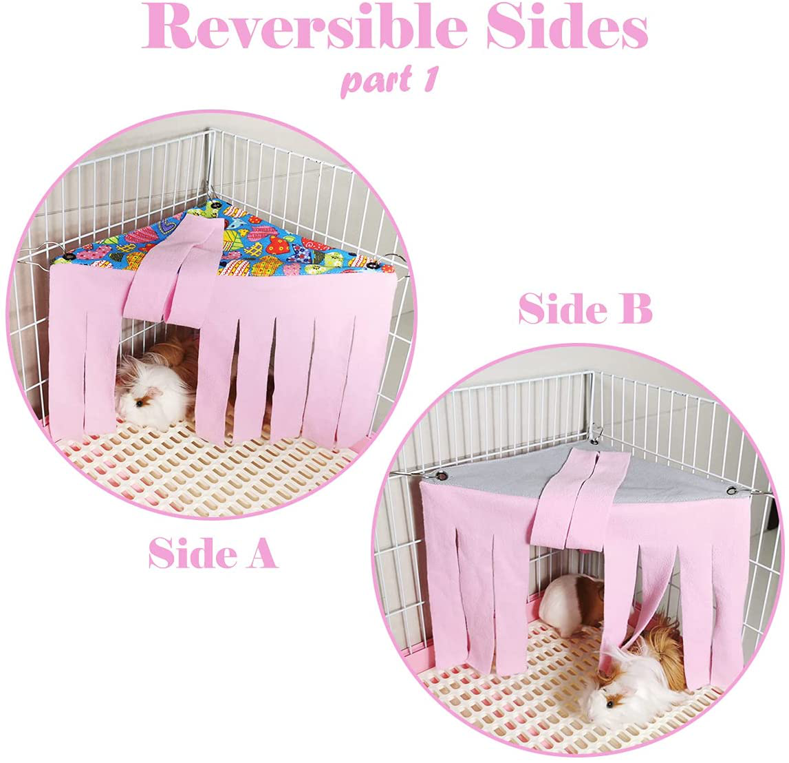 LEFTSTARER 2 Pcs Guinea Pigs Rats Corner Hideout Hidey Curtain Hideouts Cage Accessories Hidden Habitat Tent Toys for Ferrets Chinchillas Sugar Glider Bunny Pet Animals Animals & Pet Supplies > Pet Supplies > Small Animal Supplies > Small Animal Habitat Accessories LEFTSTARER   