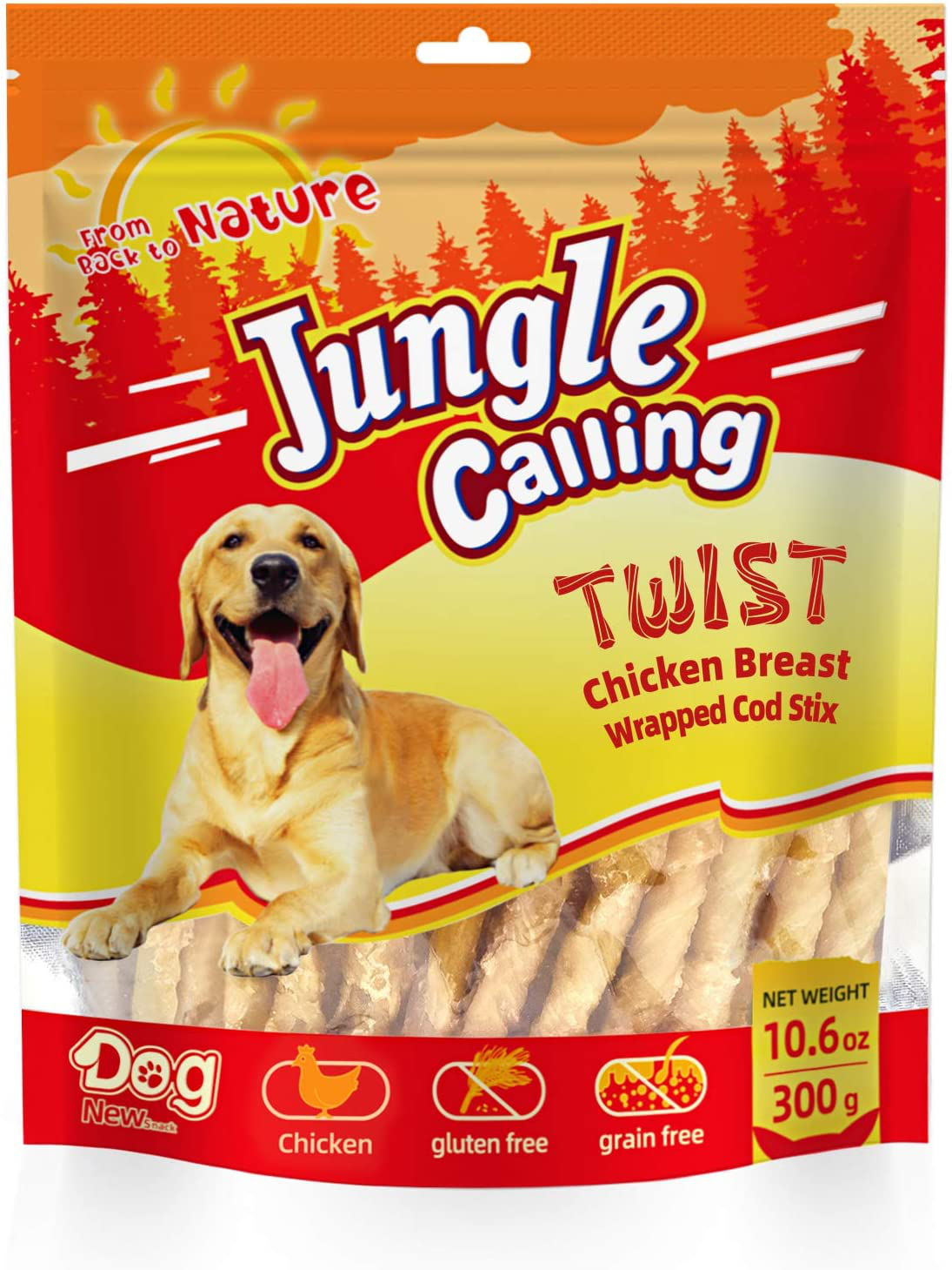 Jungle Calling Rawhide Free Healthy Treats for Dogs, Chicken Wrapped Cod Sticks Dog Treats,Soft Chewy Treats for Training Rewards.Promotes Healthy Chewing 0.7Lb/300G Animals & Pet Supplies > Pet Supplies > Small Animal Supplies > Small Animal Treats Jungle Calling   