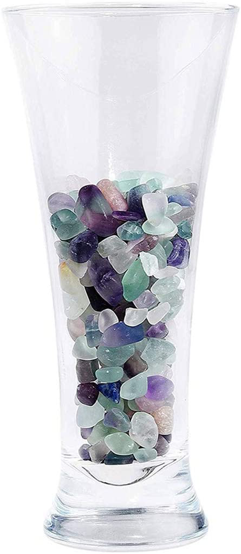 WAYBER Glass Stones, 1LB/460g Irregular Sea Glass Pebbles Non-Toxic Artificial Crystal Gemstones for Aquarium Turtle Tank Vase Filler Terrarium