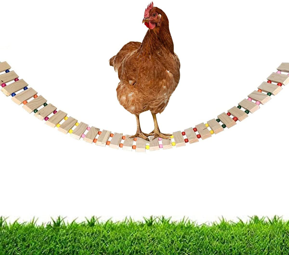 Duvindd Chicken Toys Coop Chicken Swing Toy for Hens Solid Wooden Chicken Perch Roosting Bar Stand Chicken Coop Accessories for Birds Poultry Rooster Chicks Animals & Pet Supplies > Pet Supplies > Bird Supplies > Bird Ladders & Perches DuvinDD Chicken perch - Small - 31.5"L  