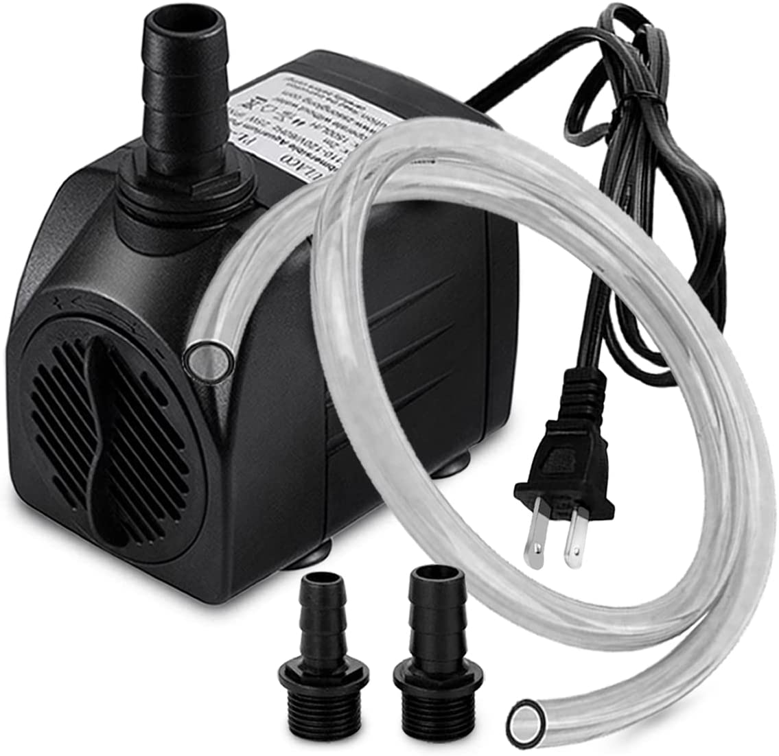 PULACO 400GPH Submersible Water Pump with 5 Ft Tubing, 25W Durable Fountain Water Pump for Pond Fountain, Aquariums Fish Tank, Statuary, Hydroponics Animals & Pet Supplies > Pet Supplies > Fish Supplies > Aquarium & Pond Tubing PULACO   
