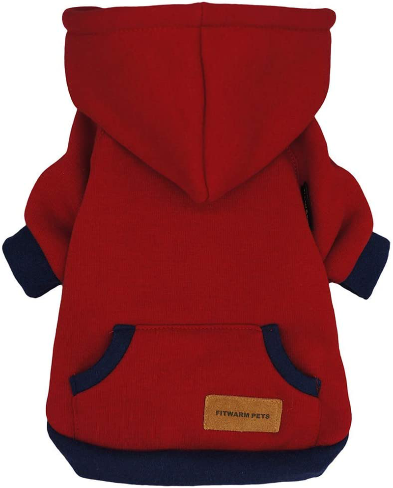 Fitwarm Casual Pet Clothes Dog Hoodies Puppy Pullover Cat Hooded Shirts Sweatshirts Animals & Pet Supplies > Pet Supplies > Dog Supplies > Dog Apparel Fitwarm Red XXL 