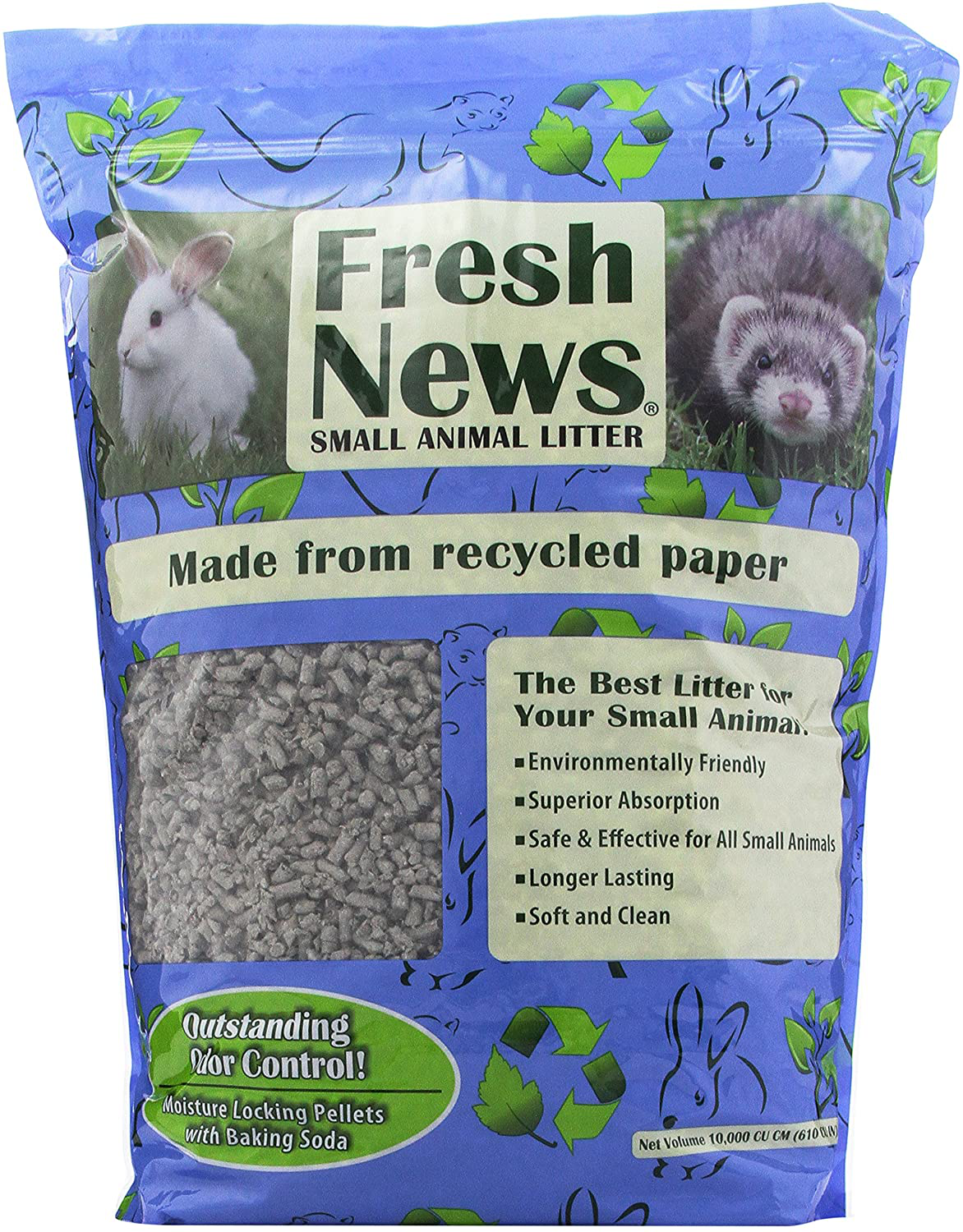 Fresh News Recycled Paper, Original Pellets Small Animal Litter, 10 Liters Animals & Pet Supplies > Pet Supplies > Small Animal Supplies > Small Animal Bedding Fresh News Paper Cat Litter   