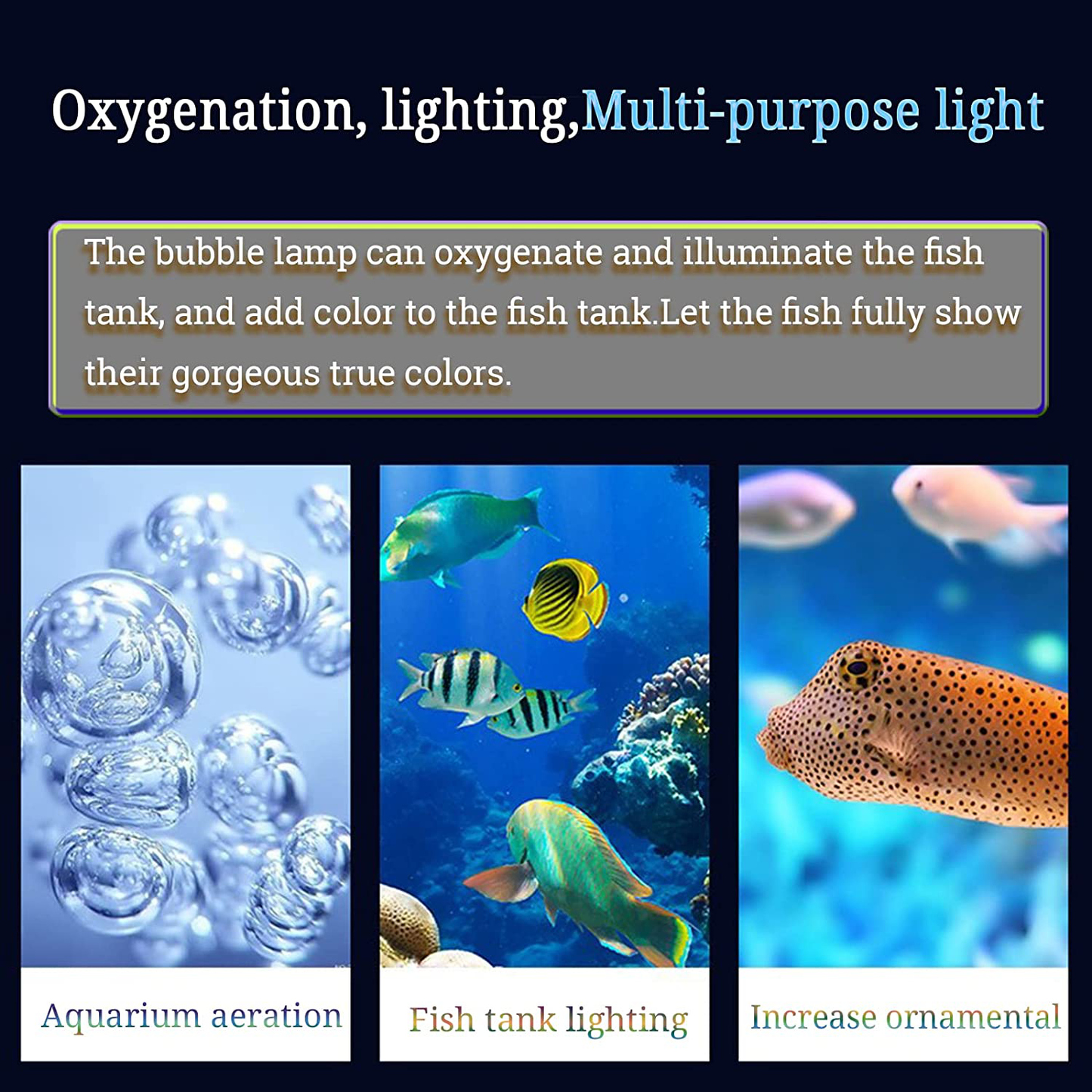 HCDMRE LED Air Bubble Light Aquarium Light Underwater Submersible Fish Tank Light Color Changing Making Oxygen Aquarium Tools,Us Plug,46Cm/18.1" Animals & Pet Supplies > Pet Supplies > Fish Supplies > Aquarium Lighting Dou-Ge HCDMRE   