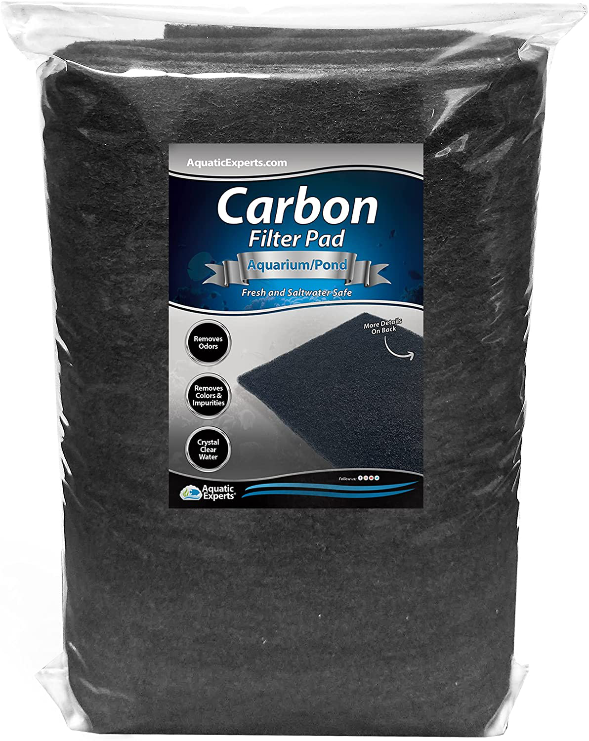 Aquarium Carbon Pad - Cut to Fit Carbon Infused Filter Pad Media for Crystal Clear Fish Tank and Ponds Animals & Pet Supplies > Pet Supplies > Fish Supplies > Aquarium Filters Aquatic Experts Carbon Filter 18" x 72"  