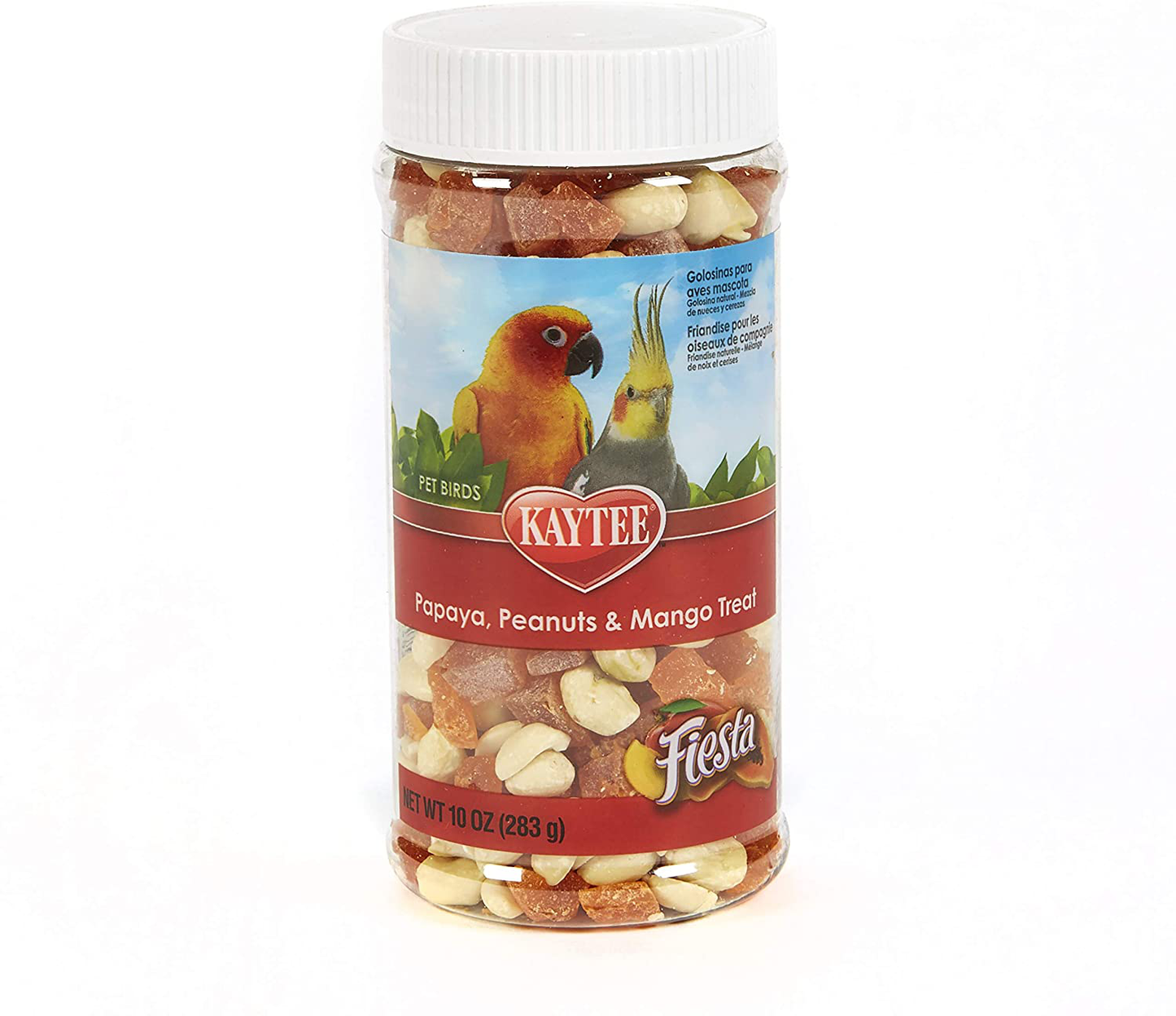 Kaytee Fiesta Papaya, Peanuts and Mango Treat for All Pet Birds, 10-Oz Jar
