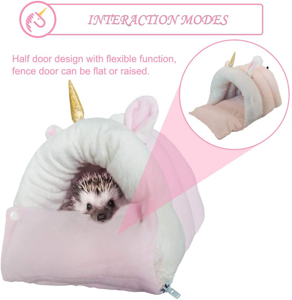 Small Animal Pet Bed, HOMEYA Guinea Pig Hideout Hanging Bed for Hamster Chinchilla Hedgehog Bunny Snuggle House Winter Nest Cage Accessories with 4 Hooks, Holiday Pet Gift for Halloween & Christmas Animals & Pet Supplies > Pet Supplies > Small Animal Supplies > Small Animal Habitat Accessories HOMEYA   